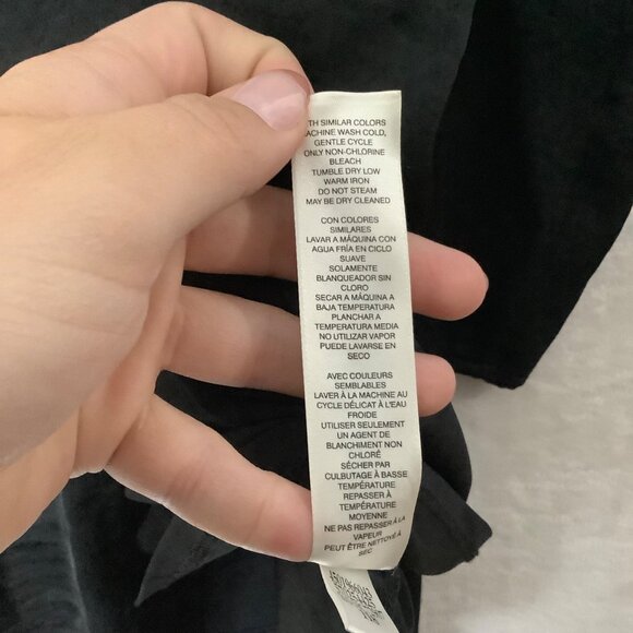 Chico's Black 3/4 Sleeve Tunic Top Women Size 1 Small Polyester Spandex Blend - Picture 5 of 8